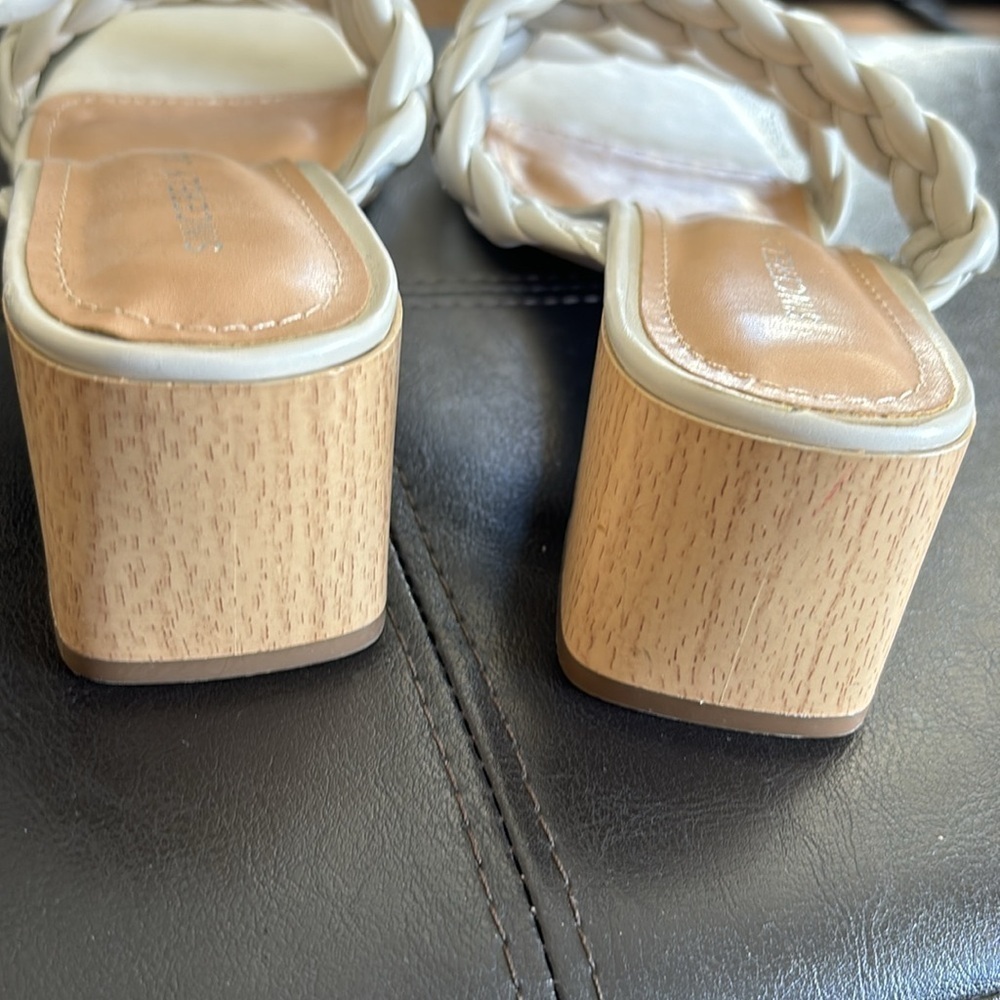 Sincerely Jules Onyx slip on braided heel sandals Size 10 NEW - Picture 5 of 9